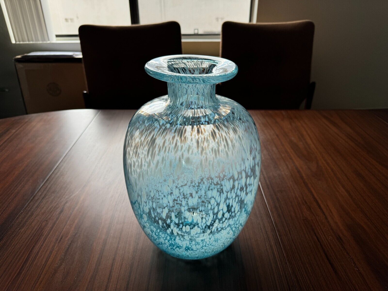 Magnor Mid Century Modern Blue Vase - Made in Norway - Beautiful Norweigan Glass