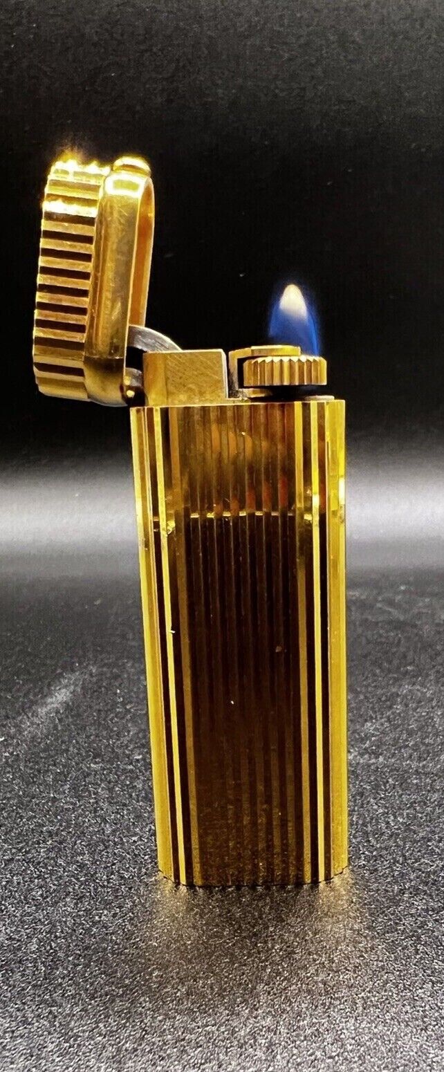 Cartier Vintage Gold Plated Ruby Lighter 