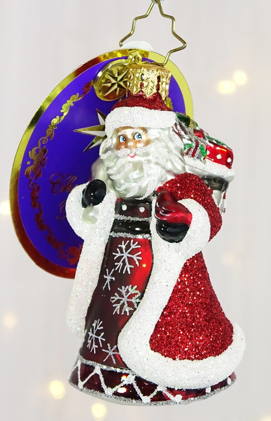 Christopher Radko *NEW* Let it Snow and Sparkle Santa Christmas Ornament 3013669