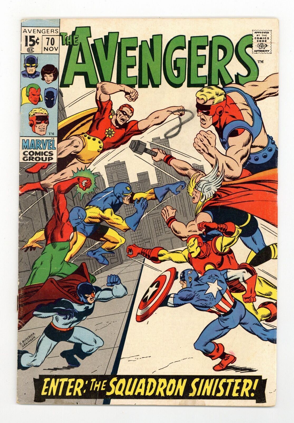 Avengers #70 VG- 3.5 1969 1st full app. Squadron Sinister