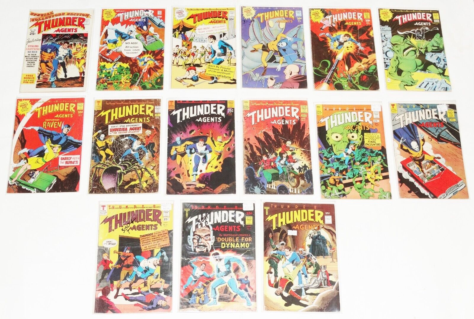 Thunder Agents Comic Lot #4-9, 11, 12, 14-20 GD\VG 1966 Tower Comics