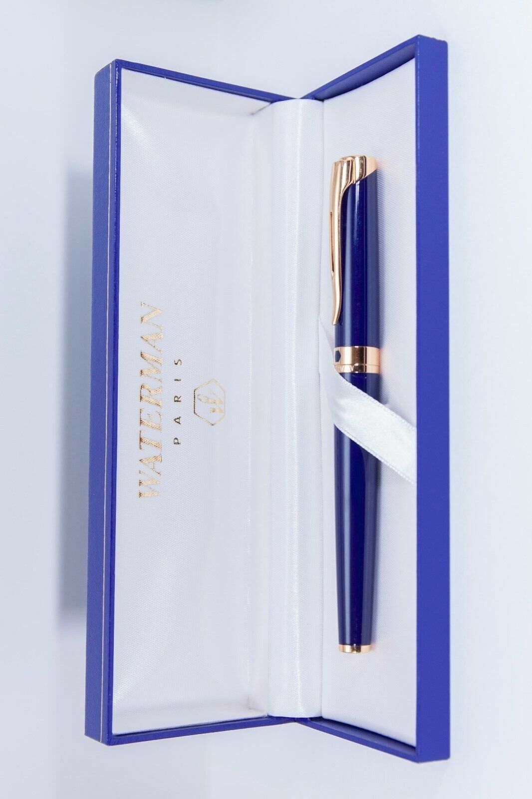 Waterman L\'etalon  Rollerball Pen Blue Lacquer & Gold  In Box * 