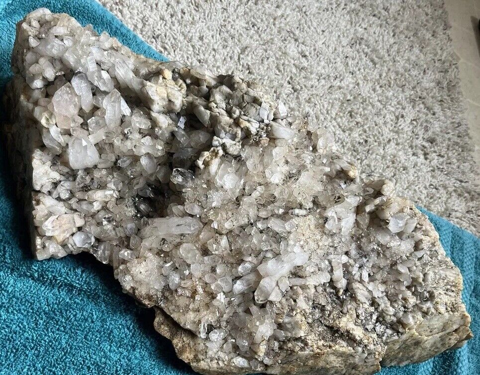 19.6LB Natural White Crystal Quartz Crystal Cluster Specimen