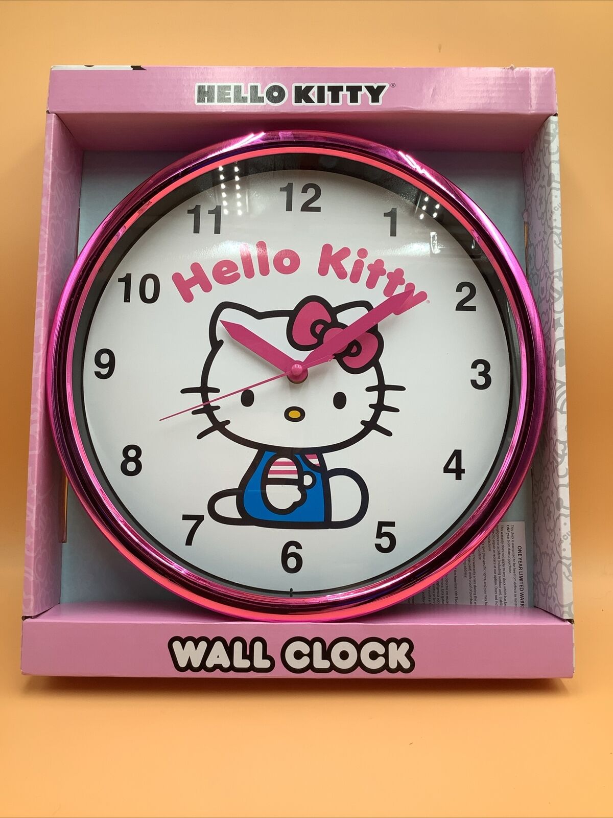 NEW Sanrio Hello Kitty Wall Clock Large Pink Analog Display Approx 12\