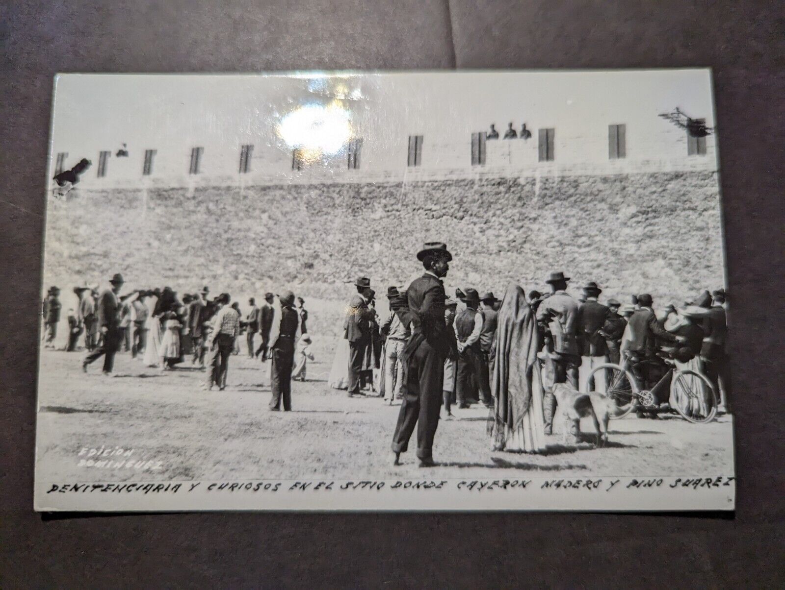 Mint Mexico RPPC Postcard Onlookers Where Madero and Pino Suarez Assassinated
