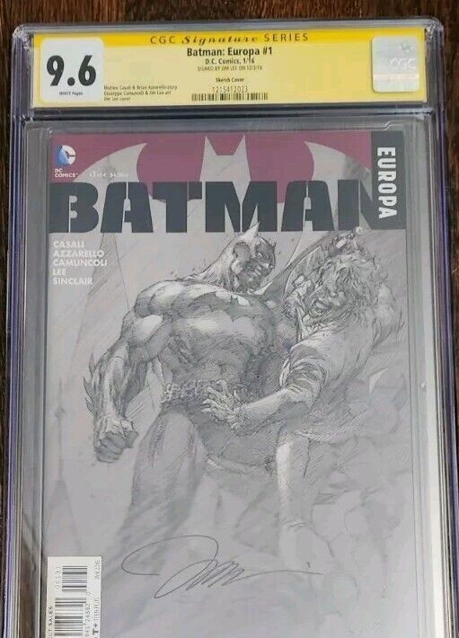 Batman Europa #1  (Sketch cover)  Signed Jim Lee CBCS 9.6  White Pages