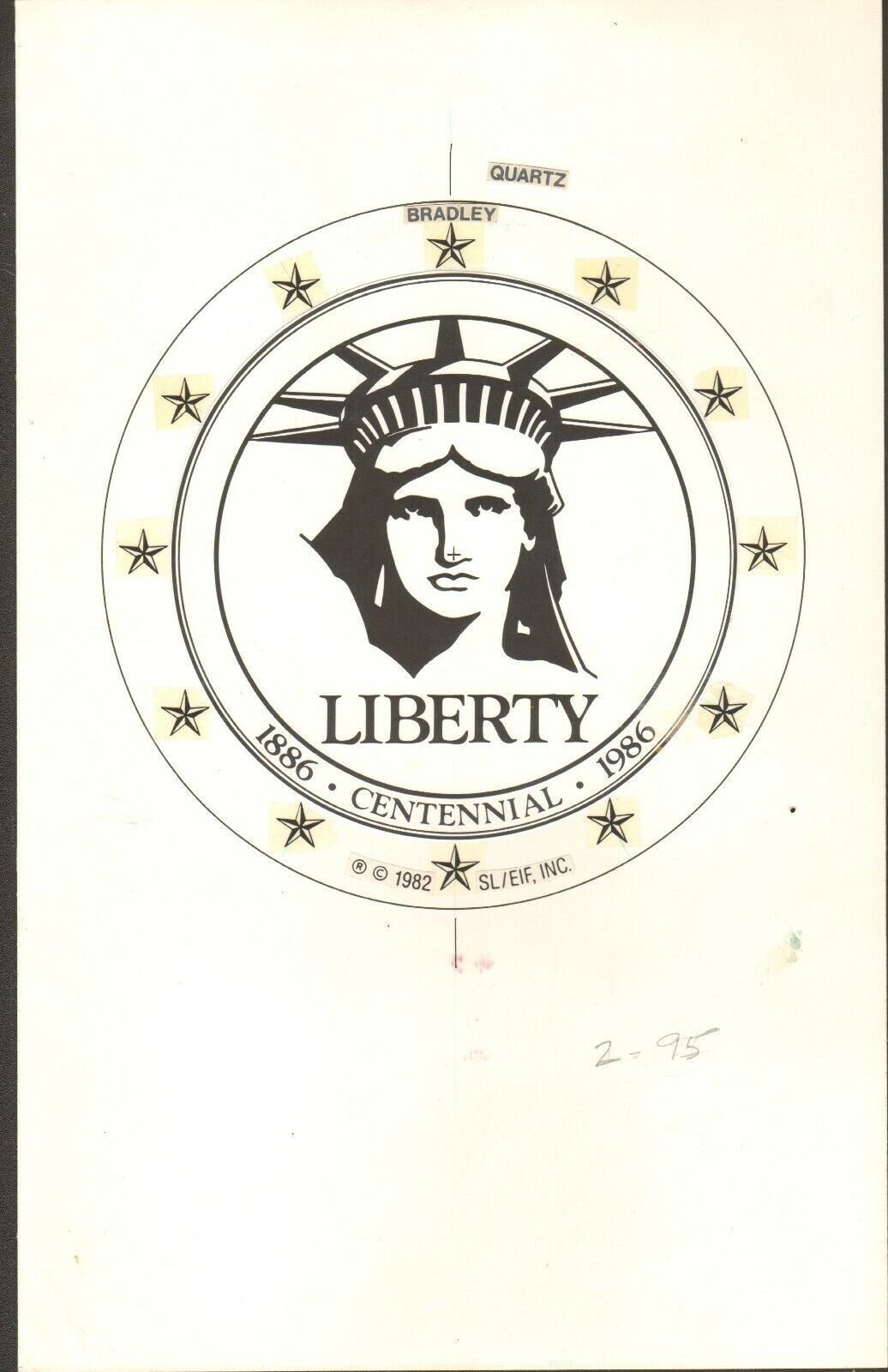 Original Bradley Statue of Liberty Centennial Round Quartz Watch Concept Art