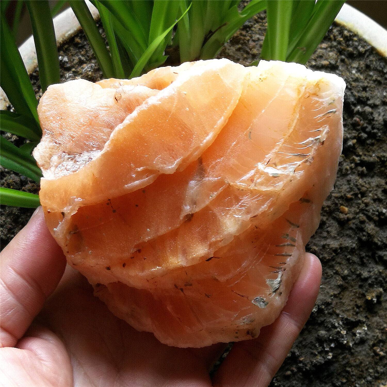 640g 62mm Amazing Orange Calcite Crystal Specimen