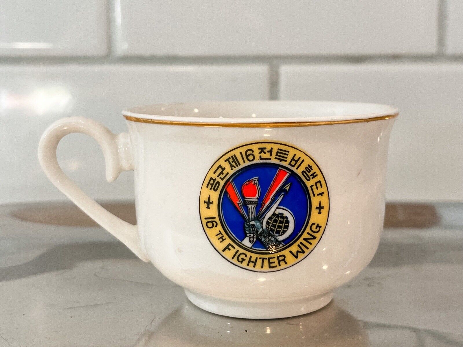 Vintage 16th Fighter Wing ROKAF KOREA Coffee/tea Mug Cup MINT