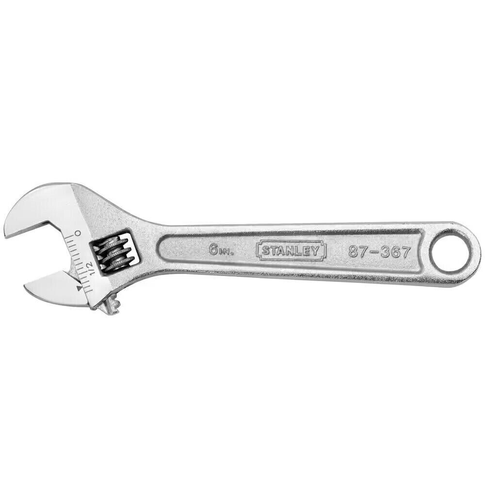 Crescent Wrench 6 Inch Hex Jaw Adjustable Single Open End Steel Hand Tool Chrome