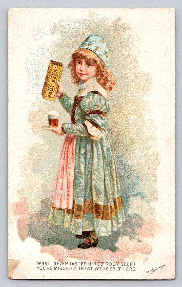1880s-90s  Hires Root Beer Girl Quack Medicine W W Knight Sharon CT P28
