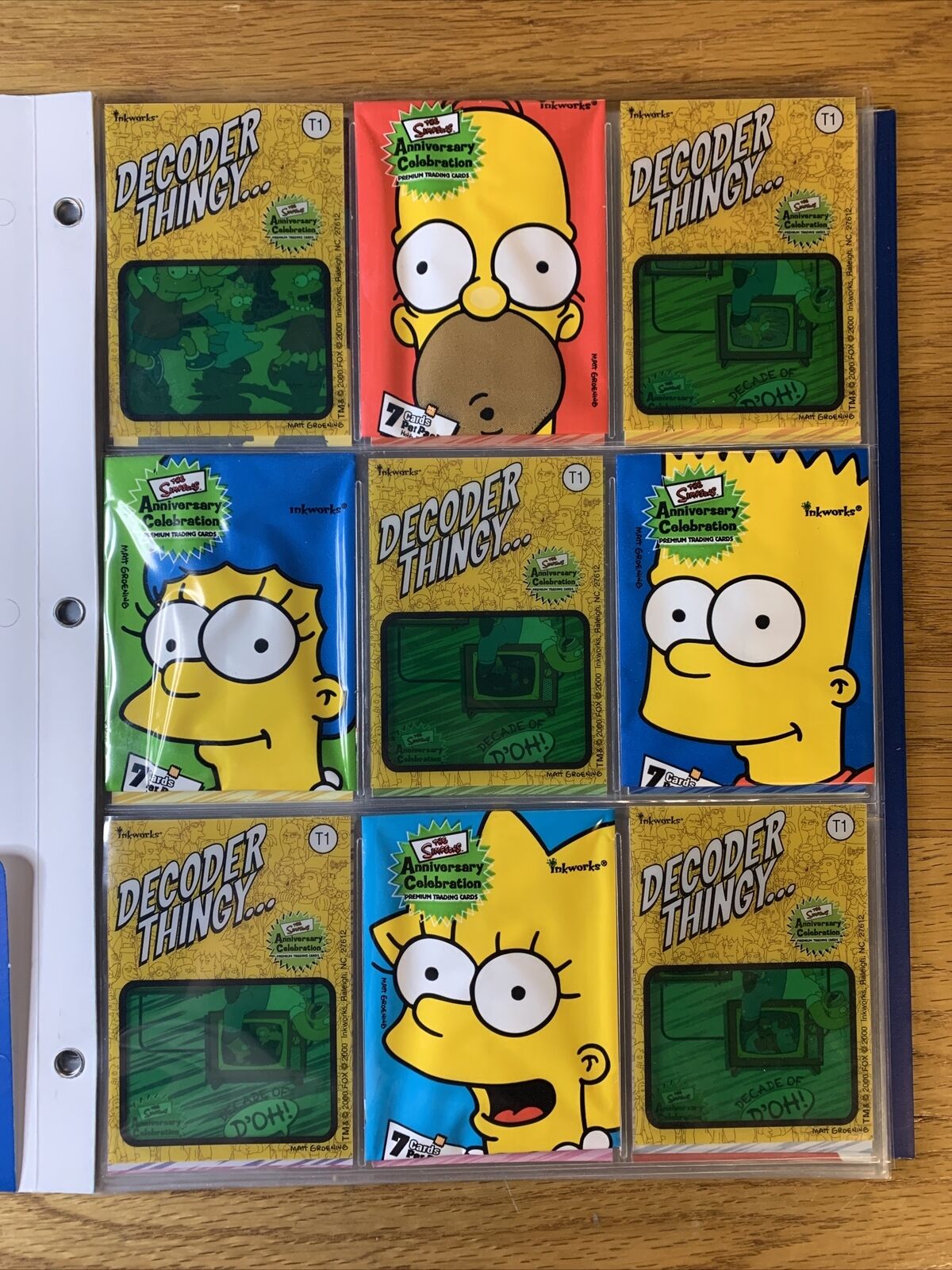 The Simpsons 🍩 10th Anniversary Trading Cards Complete Set + Decoders