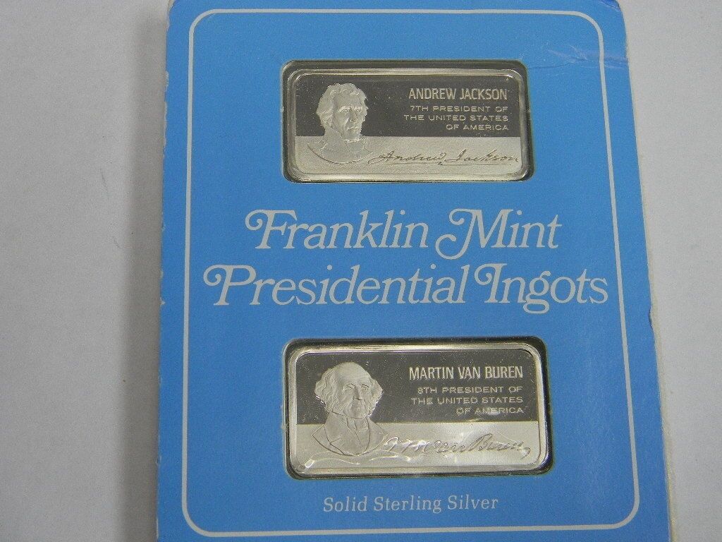 Franklin Mint Presidential Ingots Proof set- Andrew Jackson & Martin Van Buren