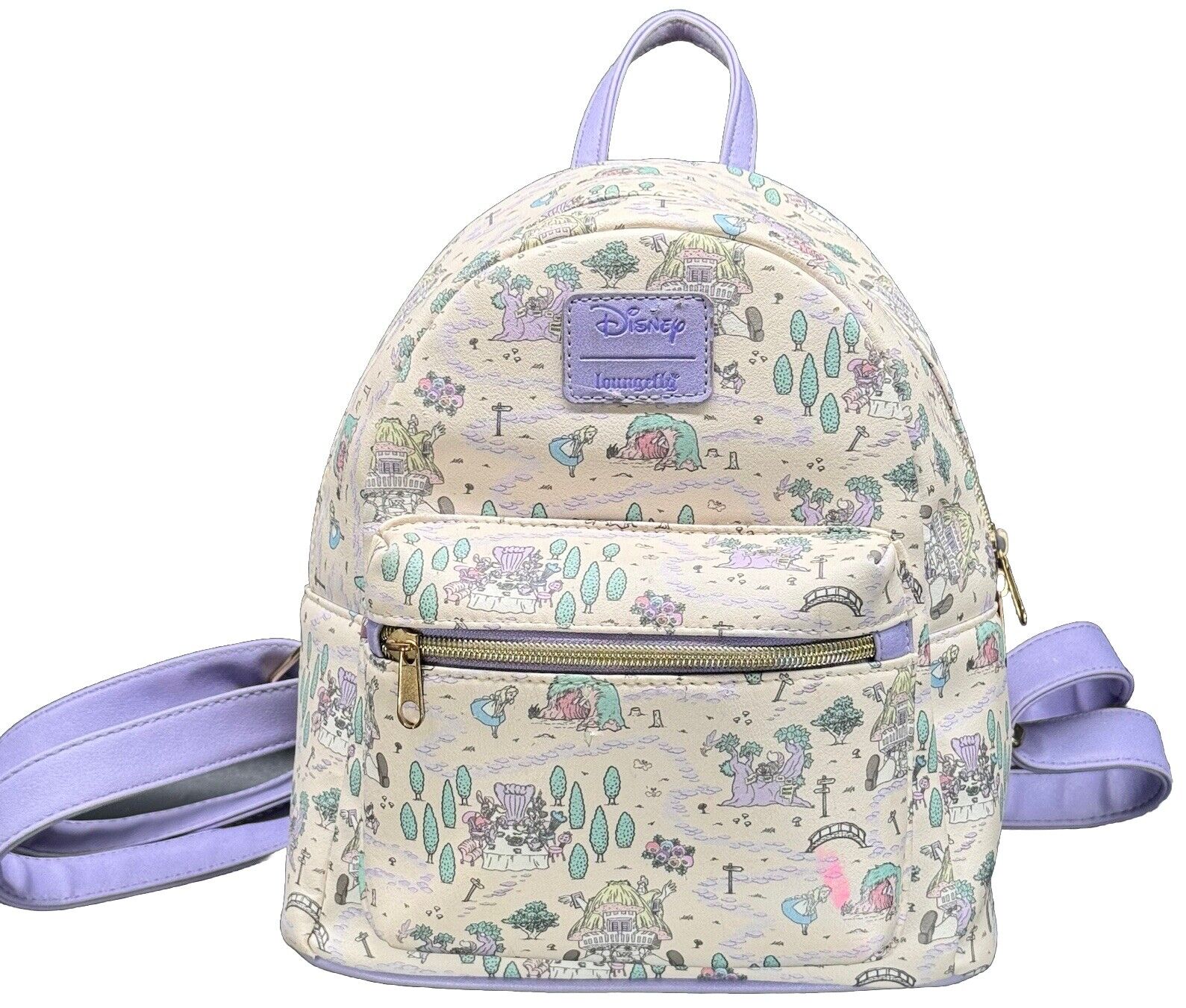 Loungefly Disney Alice In Wonderland 70th Anniversary Map Mini Pastel Backpack