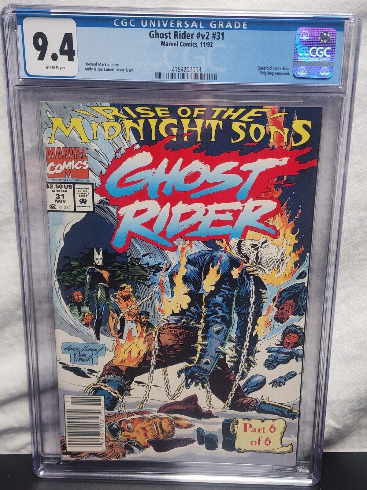 🔑 NEWSSTAND Ghost Rider 31 CGC 9.4 RISE OF THE MIDNIGHT SONS RARE SCARCE 202004