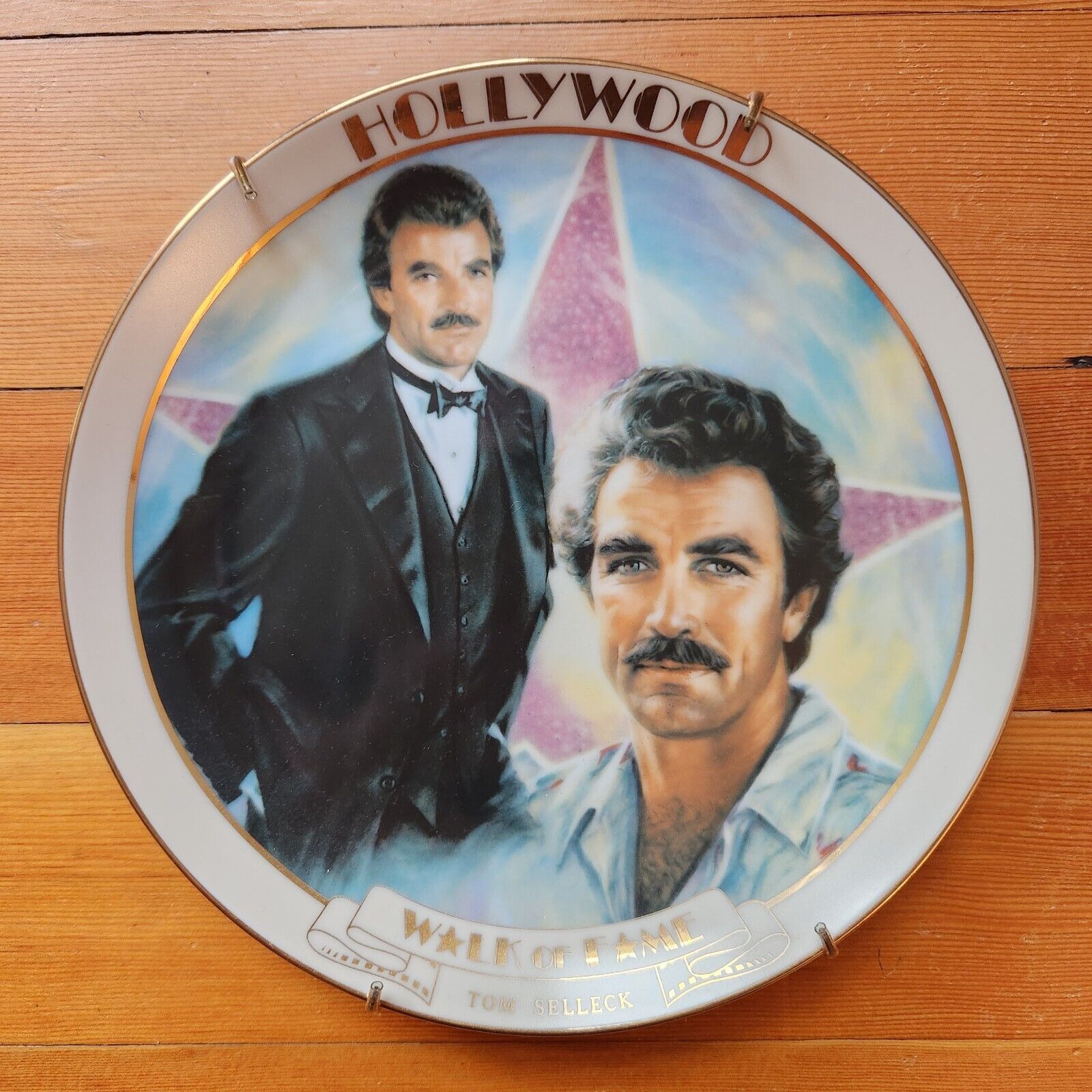 1989 Tom Selleck Magnum PI Hollywood Walk of Fame Danbury Mint Plate 8 Inch