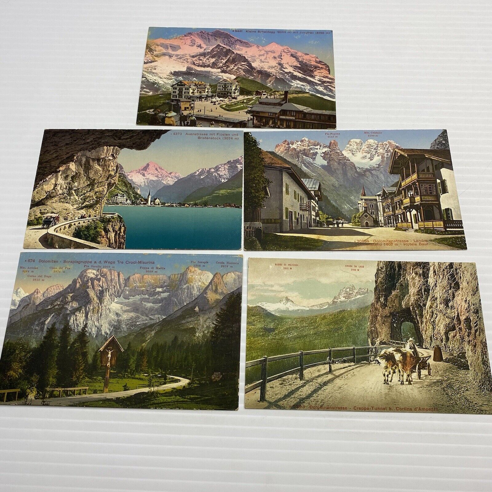 Northern Italy Great Dolmite Road Mountain Village Lake Lot of 5 Postcard Set 42