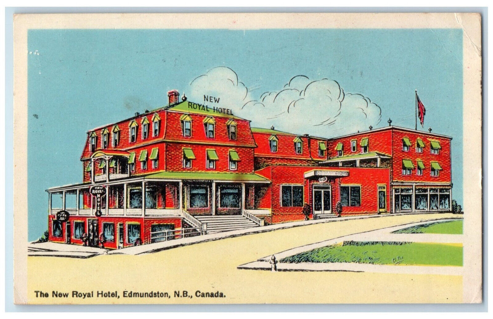 Edmundston New Brunswick Canada Postcard The New Royal Hotel 1952 Vintage