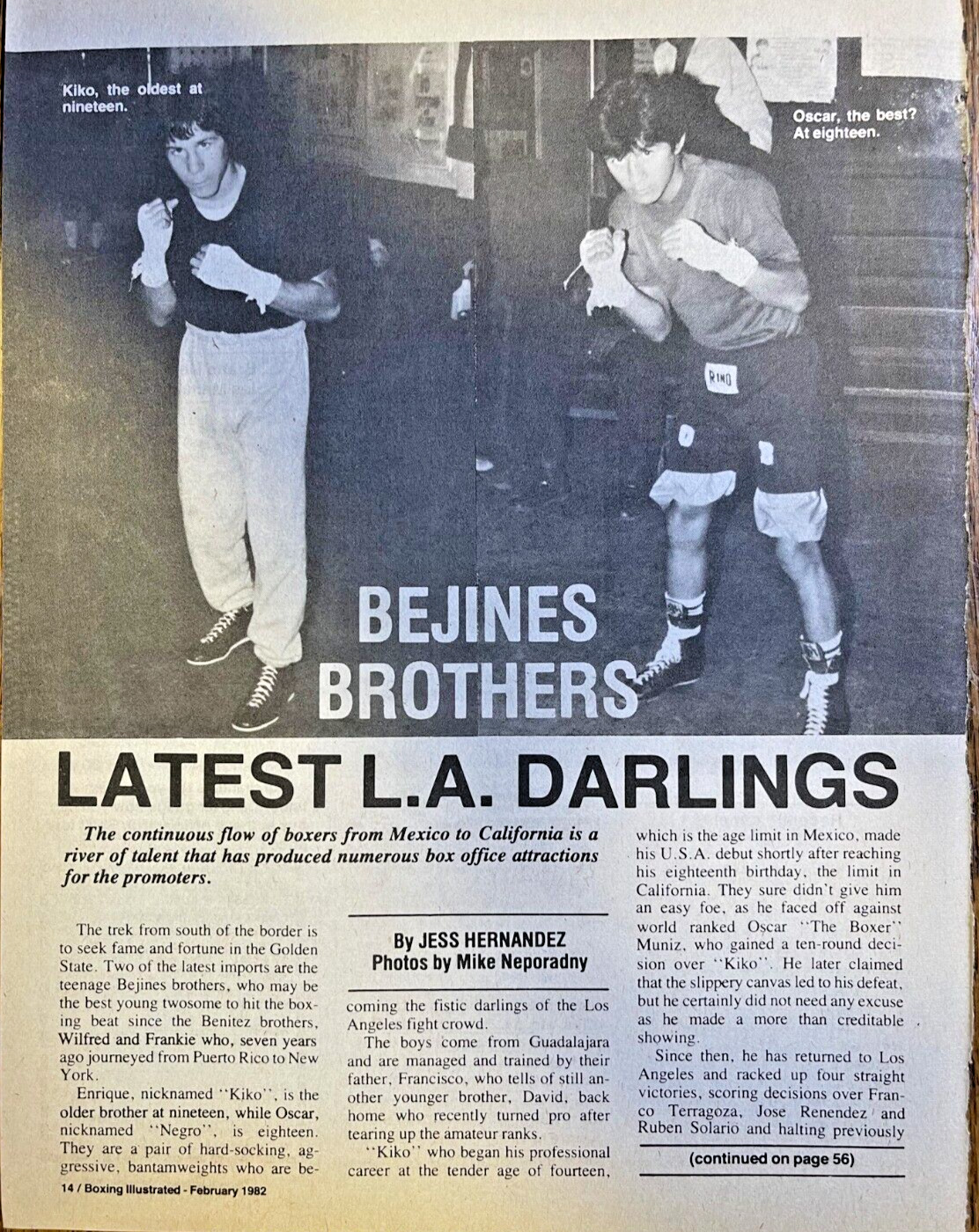 1982 Boxers Wilfred & Frankie Bejines