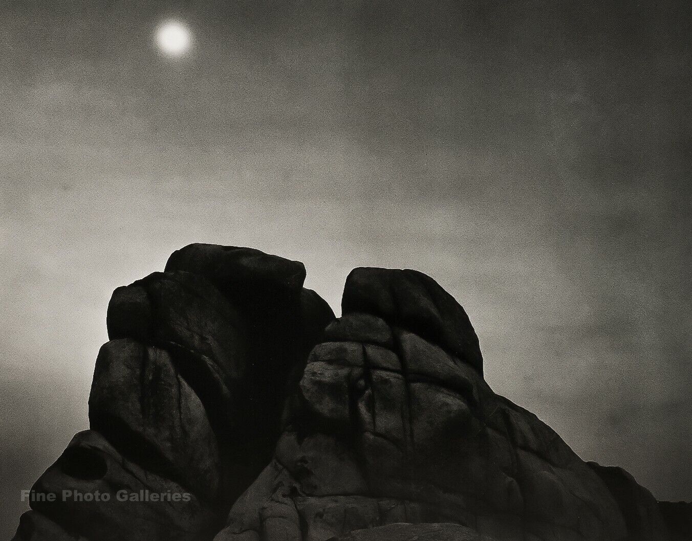 1948/72 ANSEL ADAMS Vintage Moon California Night Rock Landscape Photo Art 11X14