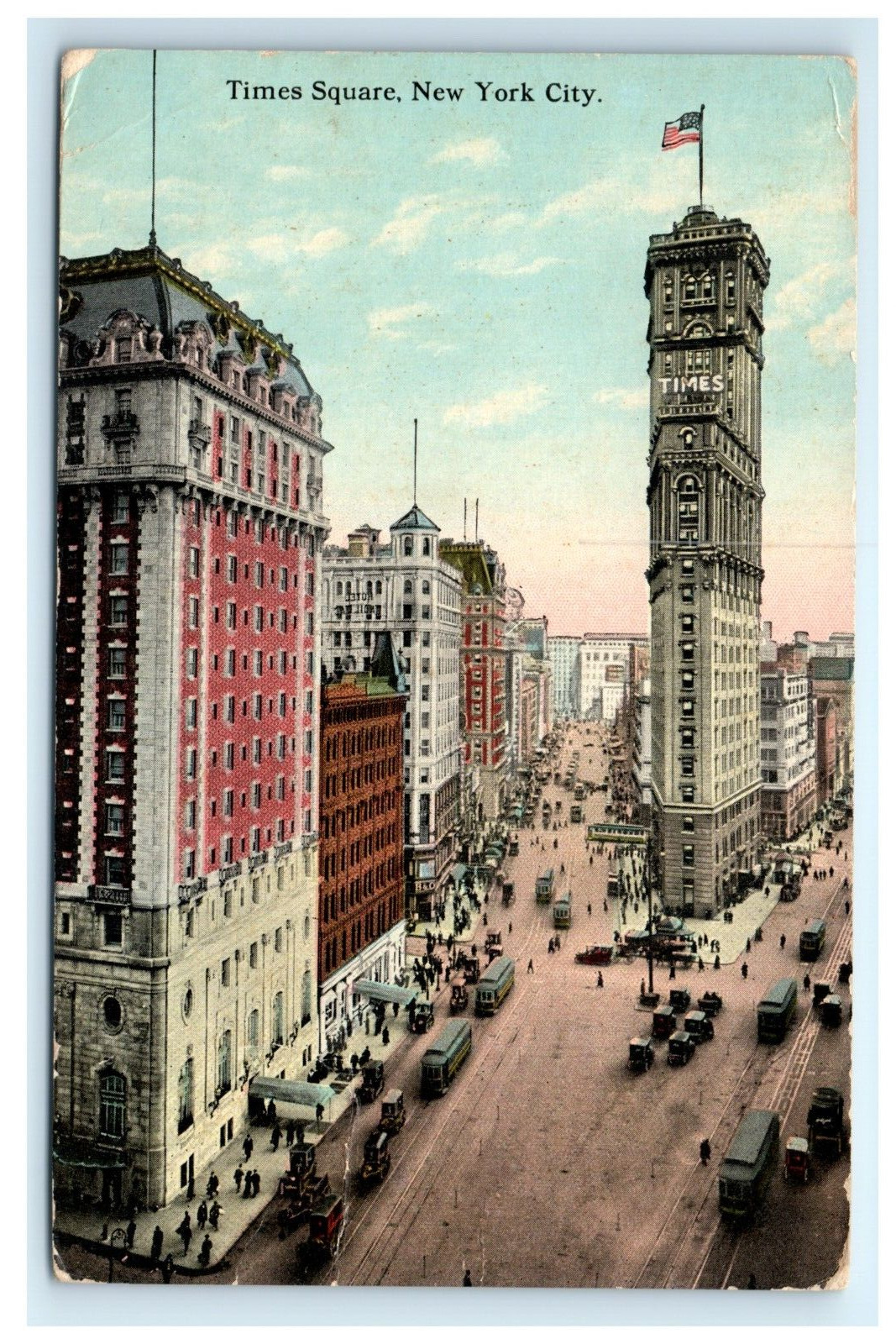 Vintage Postcard Times Square New York NYC NY Posted 1913 Stamped Antique