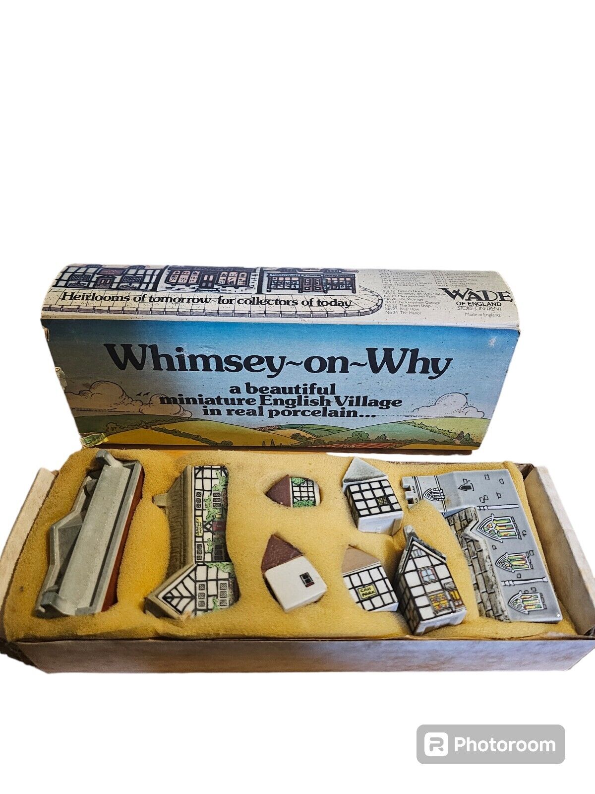 Vintage Wades Whimsey On Why Porcelain Miniature English Village Complete Set #4