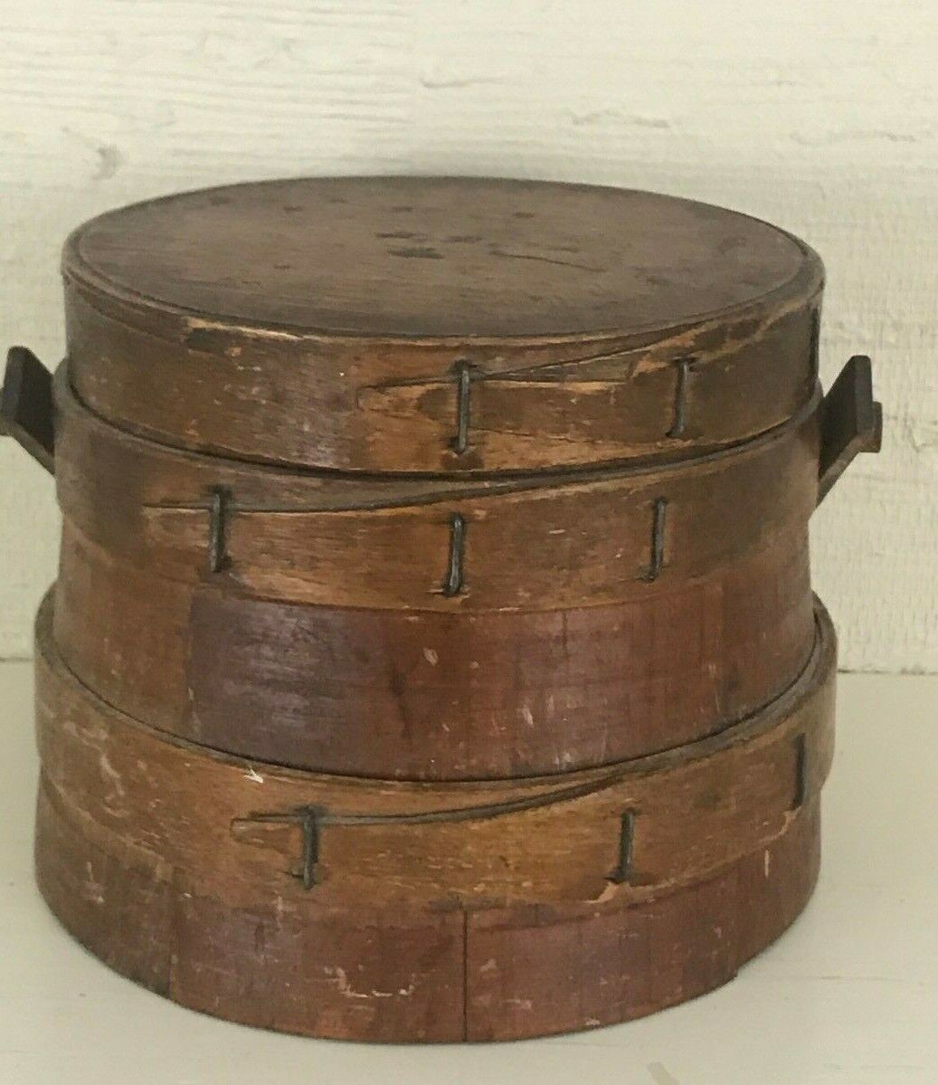 Folk Art - Primitive Shaker-style Bentwood Round Pantry Box