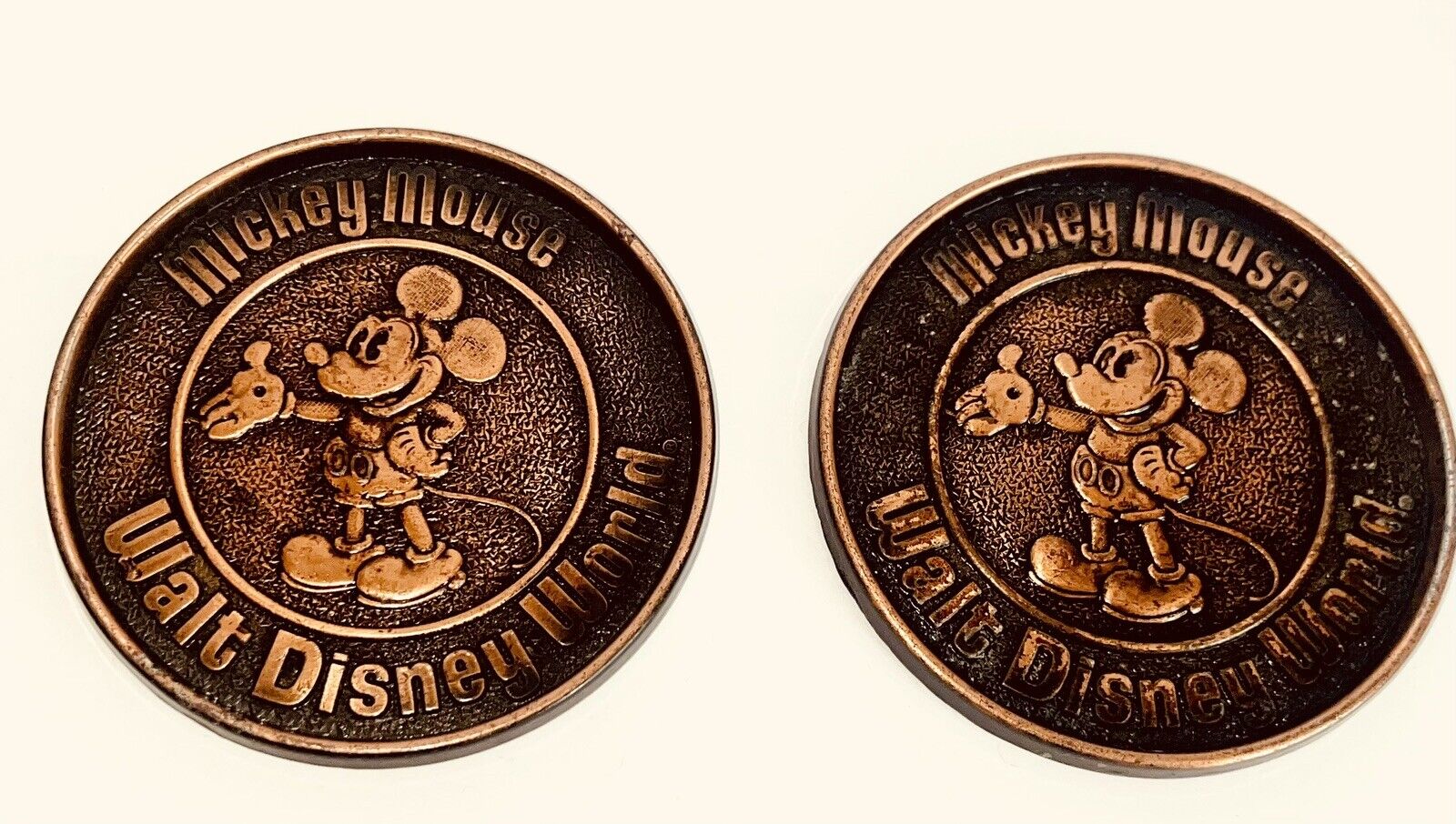 Disney Collectible Mickey Mouse Walt Disney Bronze Coin Set Of Two