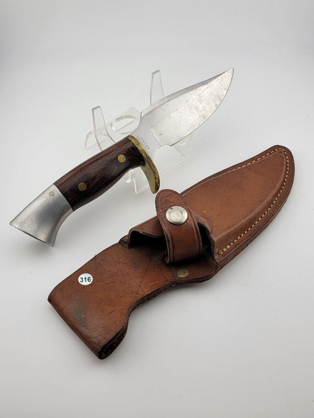 Vintage Westmark Model 703 Fixed Blade Hunting Knife W Original Leather Sheath