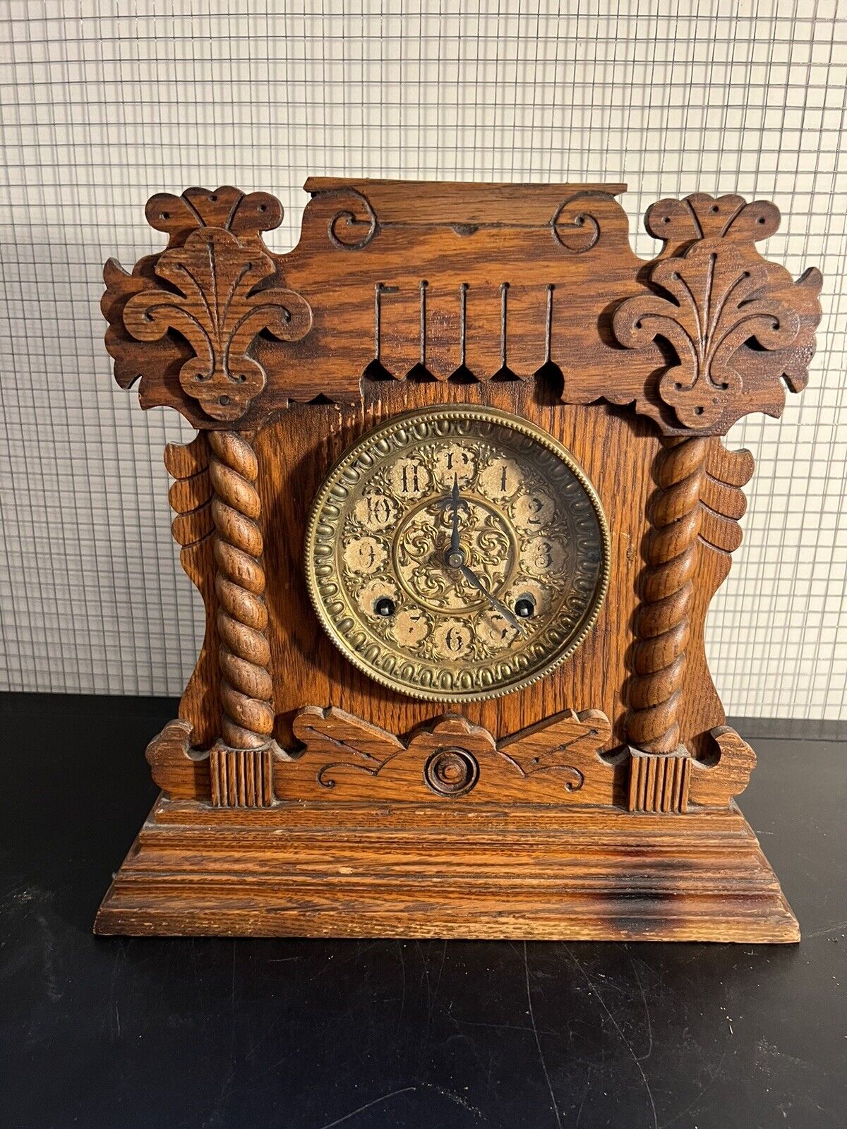 Antique Ansonia Clock Co. USA Mantle Clock Patent 1882 NO KEY Parts or Repair