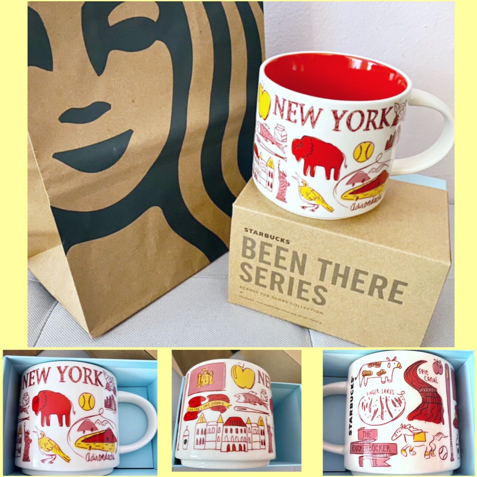 NEW Starbucks Red NEW YORK STATE Been There Series Global Collection 14oz Mug
