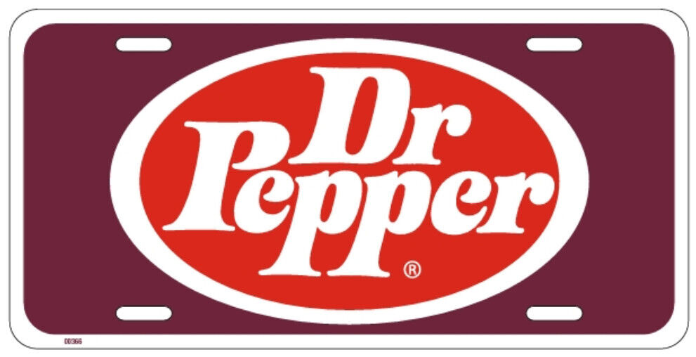 Vintage  Dr Pepper License Plate Embossed Metal New Old Stock Soda #2157