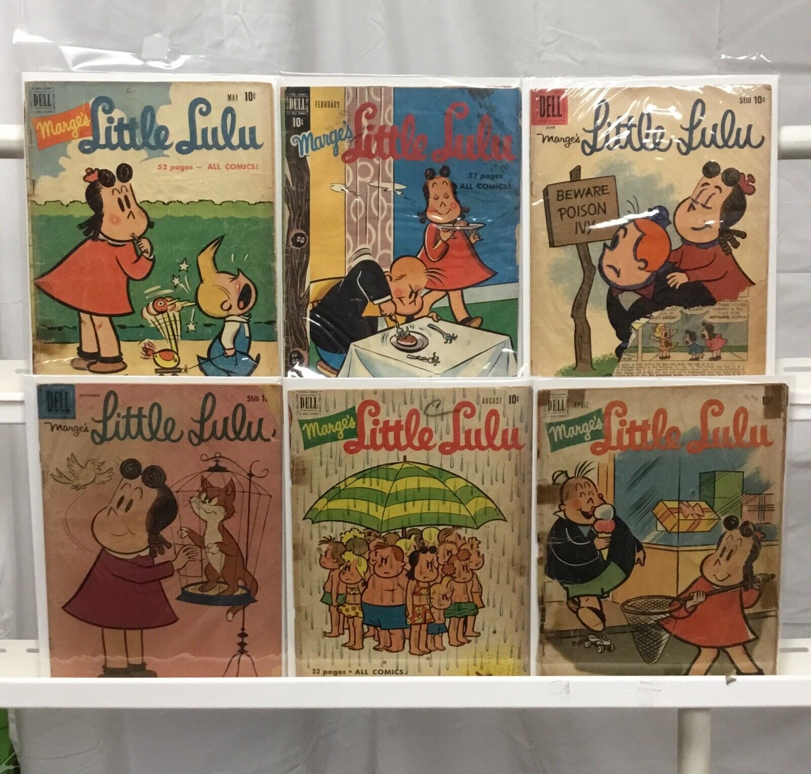 Dell Comics Marge’s Little Lulu Comic Book Lot of 6 Issues Low Grade