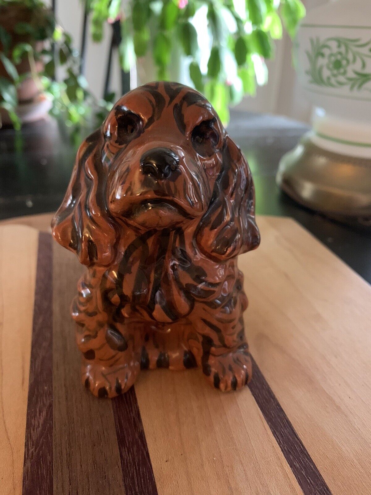 Vintage Cocker Spaniel Figurine Ceramic Porcelain Dog Puppy Brown