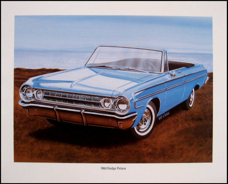 1964 Dodge Polara Convertible Art Print Lithograph 64