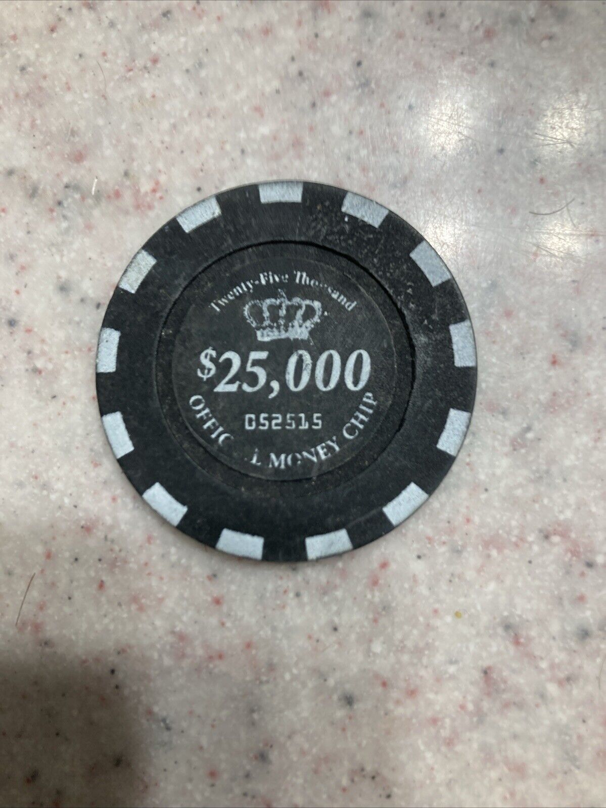 RARE Official Money Chip - Twenty-Five Thousand $25,000 - Black - SN#: 052515