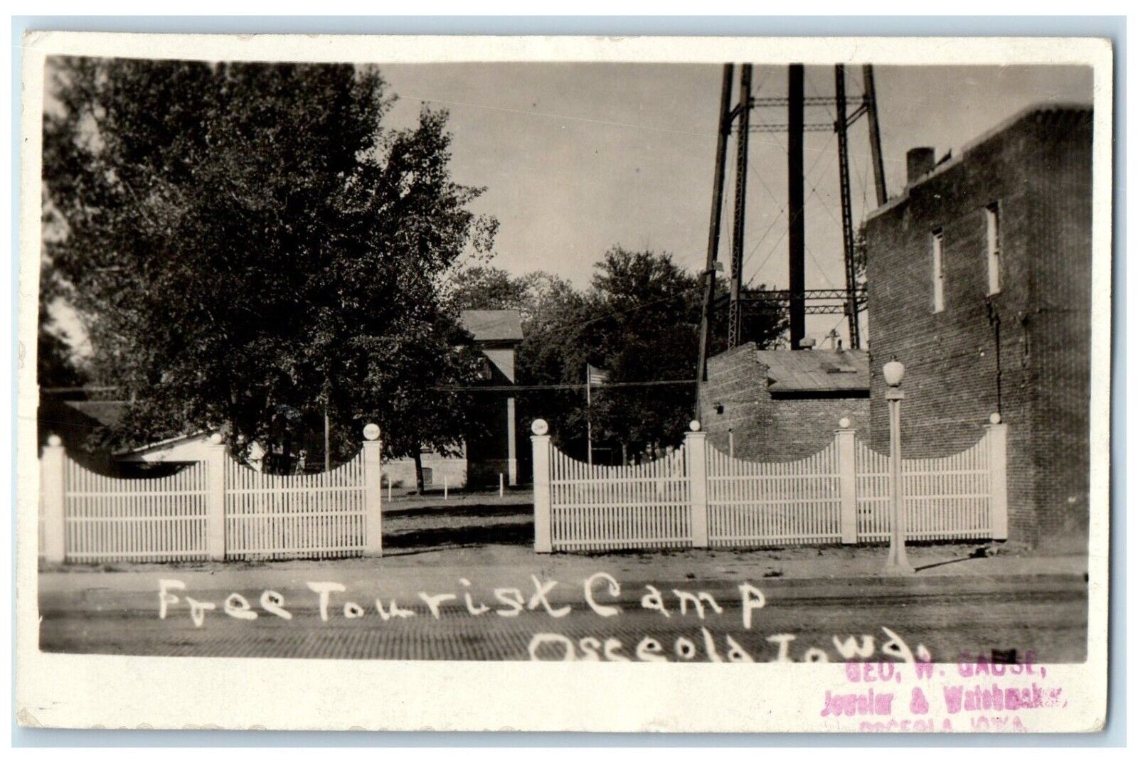 c1910's Free Tourist Camp Scene Street Osceola Iowa IA RPPC Photo Postcard