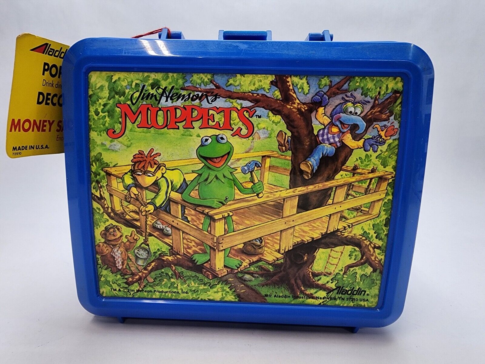 Jim Henson Muppets Vintage Aladdin Lunch Box with thermos 1992 W Org Tags Insert