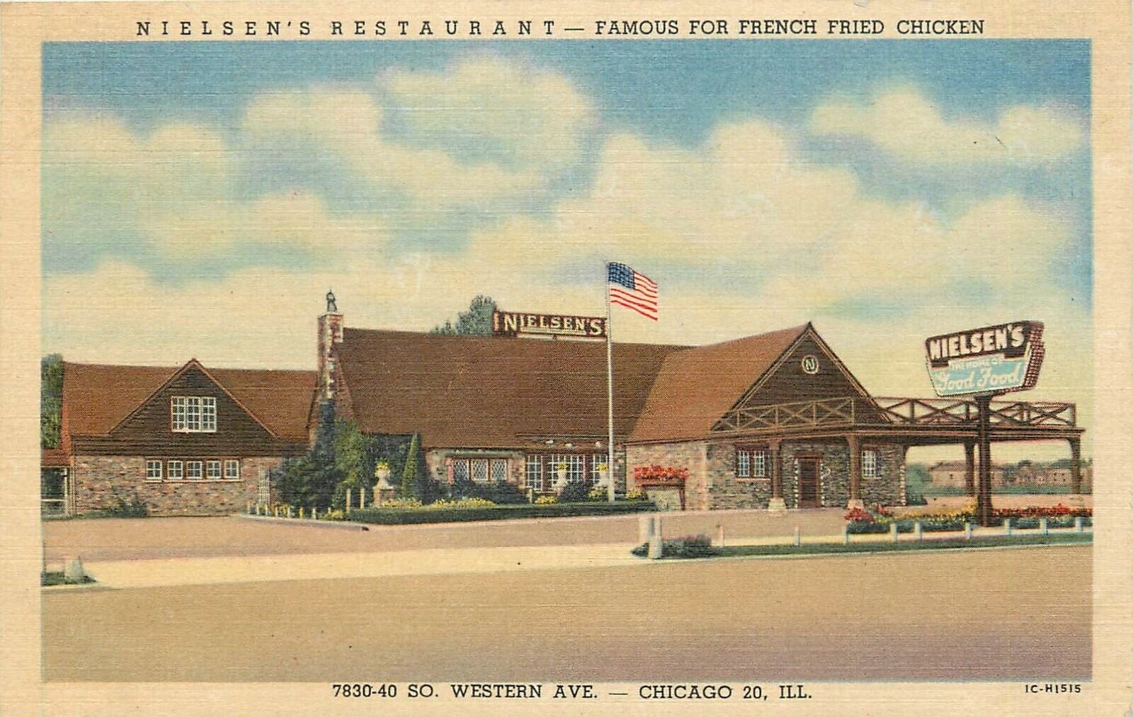 Postcard 1940s Illinois Chicago Nielson's Restaurant occupation Teich IL24-1186
