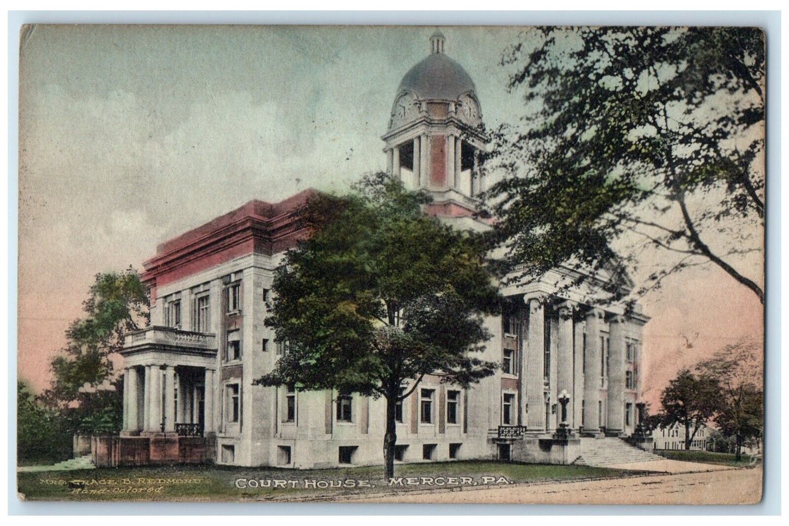 1914 Exterior View Court House Building Mercer Pennsylvania PA Antique Postcard