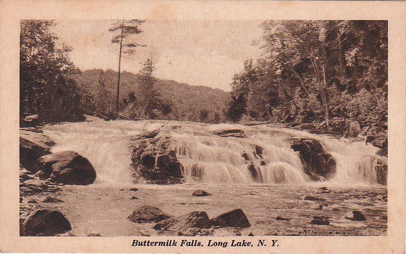  Postcard Buttermilk Falls Long Lake NY