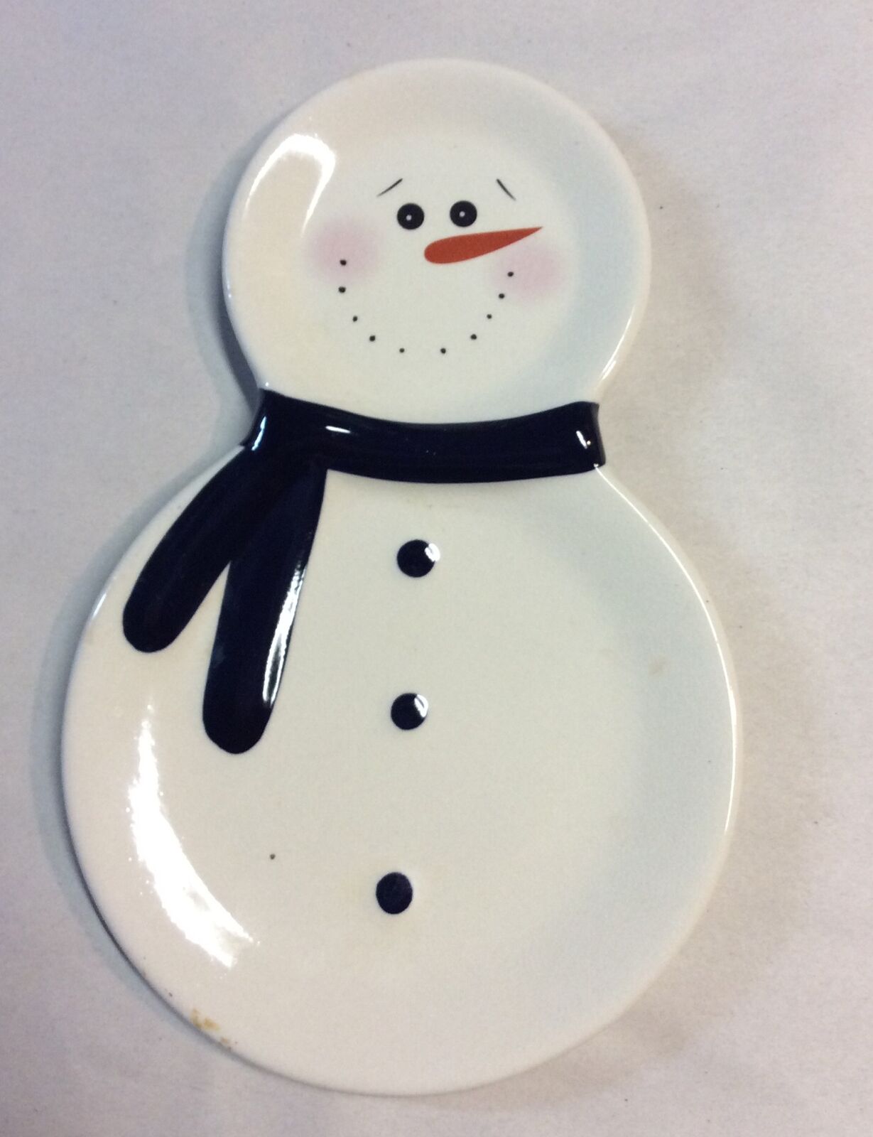 Vintage Christmas Snowman Plate 6” X9.5”