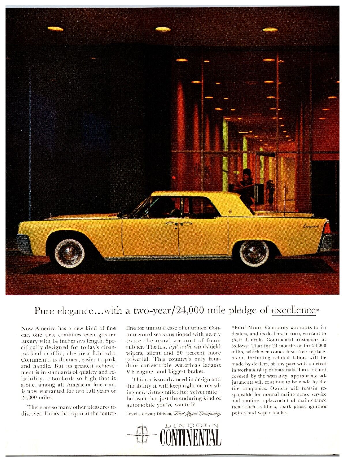 Original 1961 Lincoln Continental - Original Print Advertisement (8.5in x 11in)