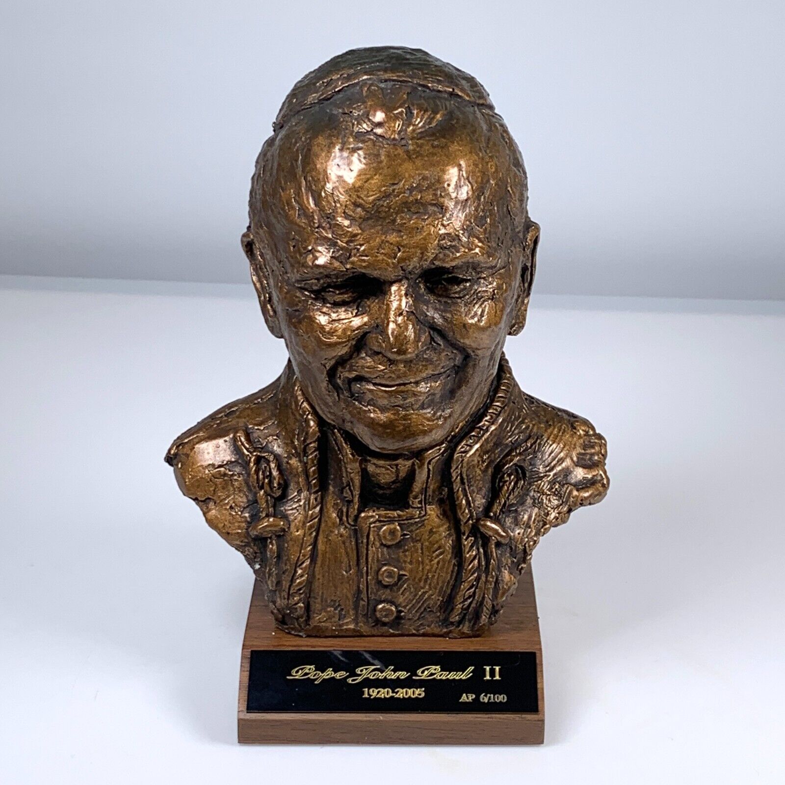 2005 Pope John Paul II Bronze Bust Statue 1920-2005 ARTIST PROOF 6/100 RARE