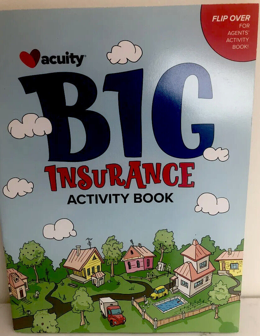 Acuity Insurance Activity Book with Stickers Color Pages UNUSED Advertising Gift