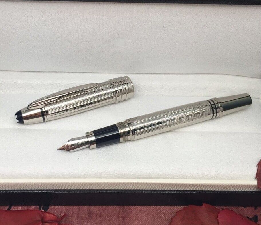 Luxury Great Writers Series Silver Grid Color Medium nib Fountain Pen