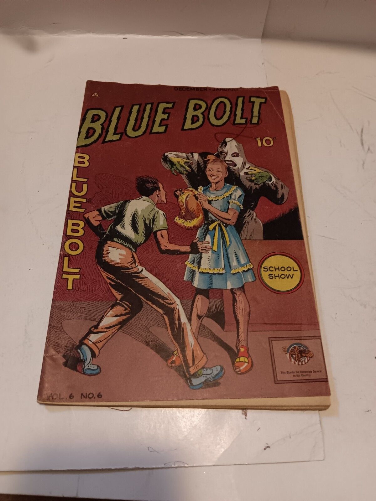Blue Bolt Vol. 6 #6 Golden Age Mid-Grade Vintage Novelty Press Comic 1945