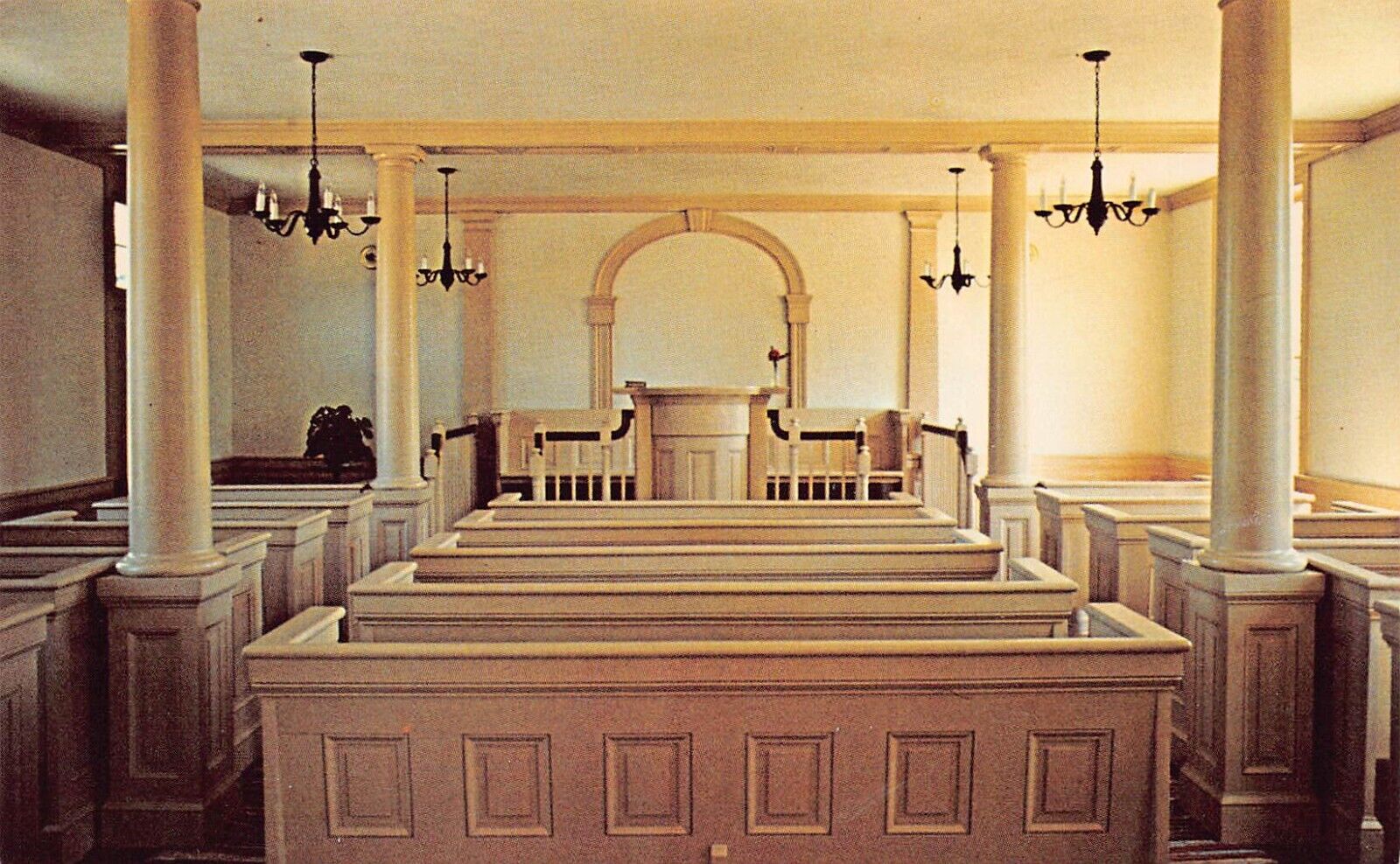 Nauvoo IL Illinois LDS Mormon Church Temple Interior Altar Vtg Postcard B41
