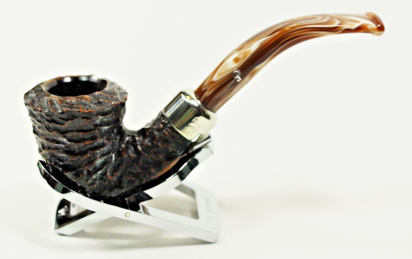 Peterson Derry B10 Rusticated Calabash Pipe, Cumberland Stem - Military Mount