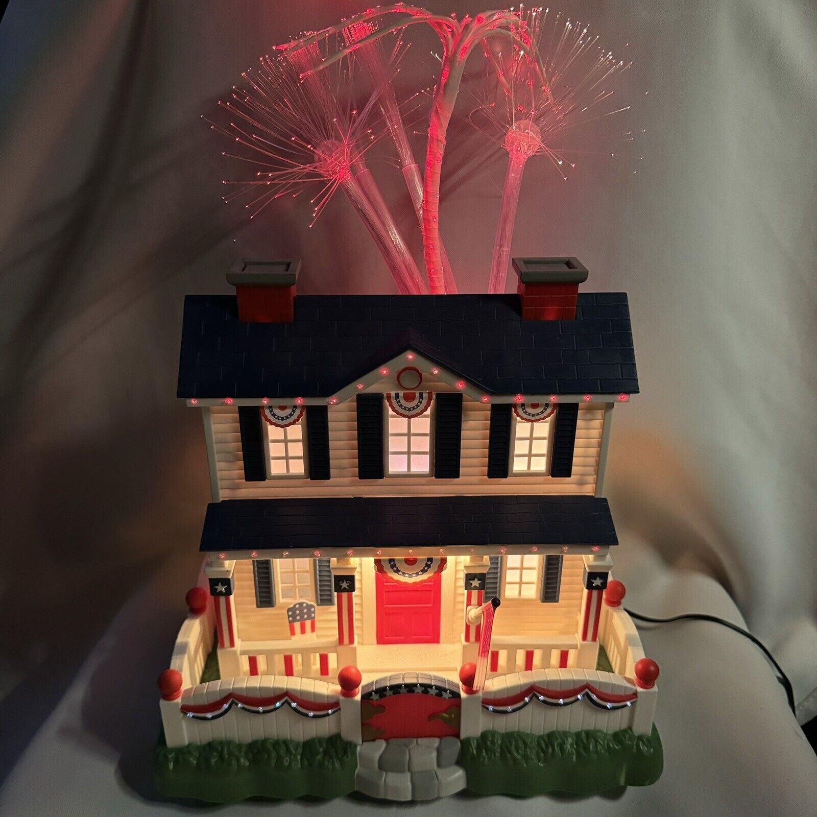 4th of July House Independence Day Lighted House Patriotic Avon Firework America